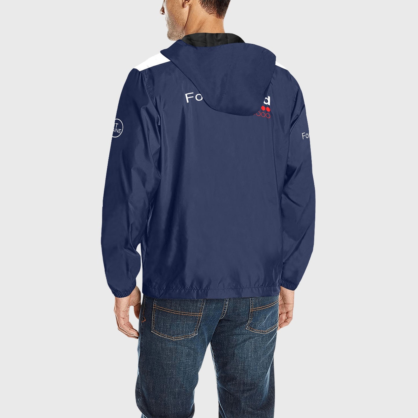 FORMULA FORD Official Waterproof + Quilted windbreaker jacket with hood - Navy