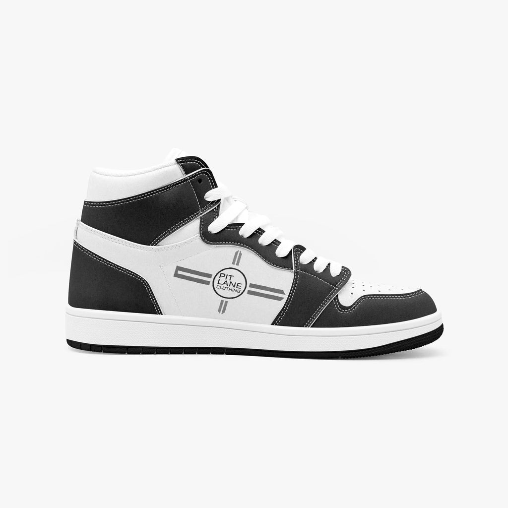 Pit Lane Clothing: Dominator High Top leather sneakers - white stitch
