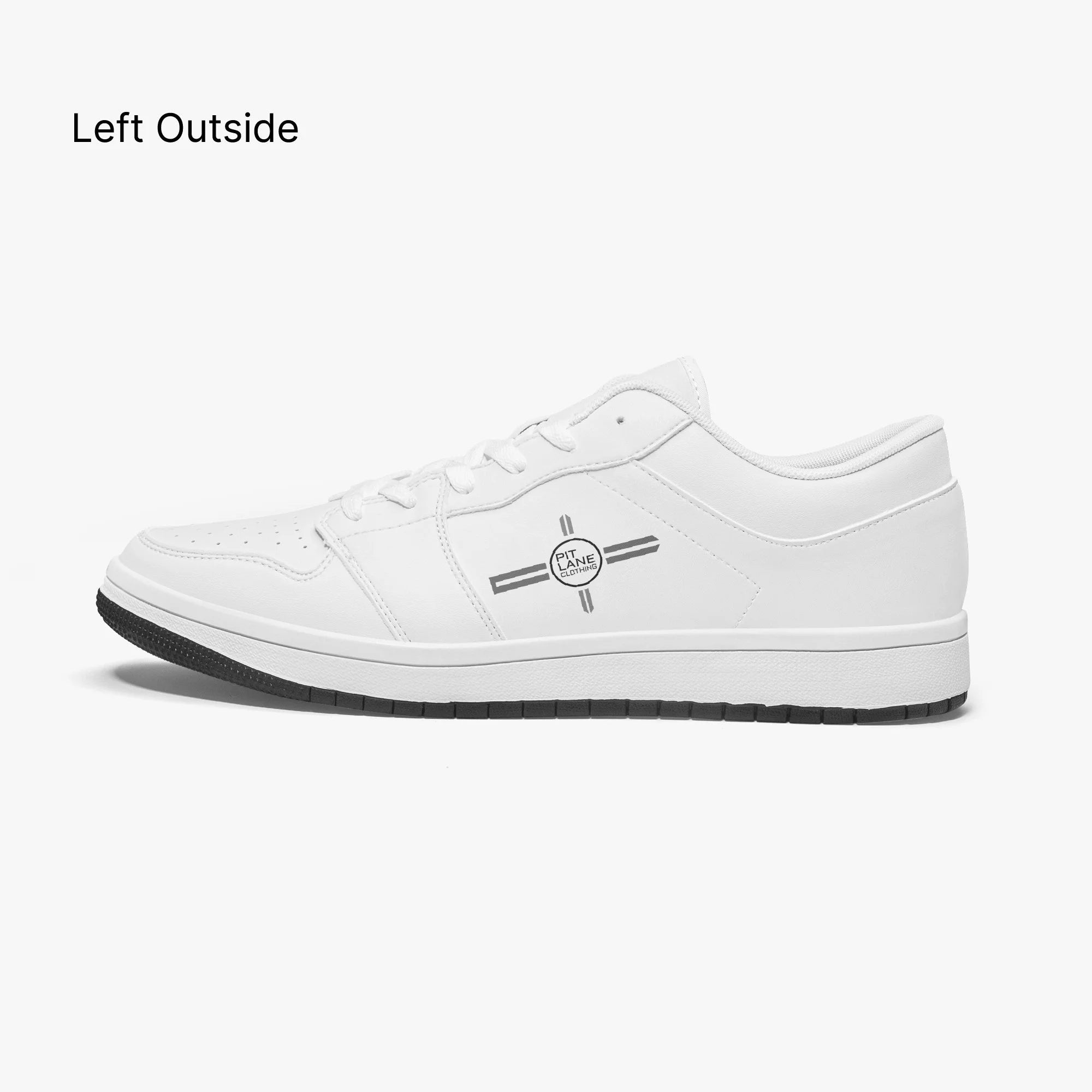 Pit Lane Clothing: 'Chicane' Low Top leather sneakers - white