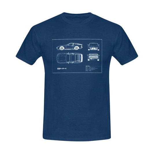 944 CHALLENGE 100% cotton 944 outline straight T-shirt - Navy - Fitted