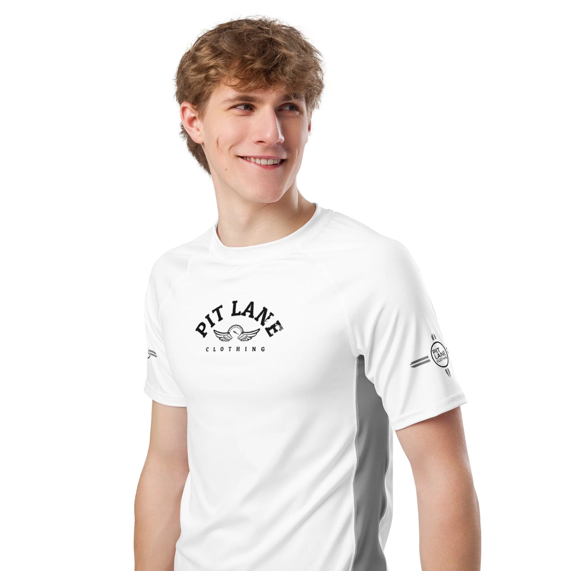 Pit Lane Clothing: UPF 50+ protection Performance Active Tee - White