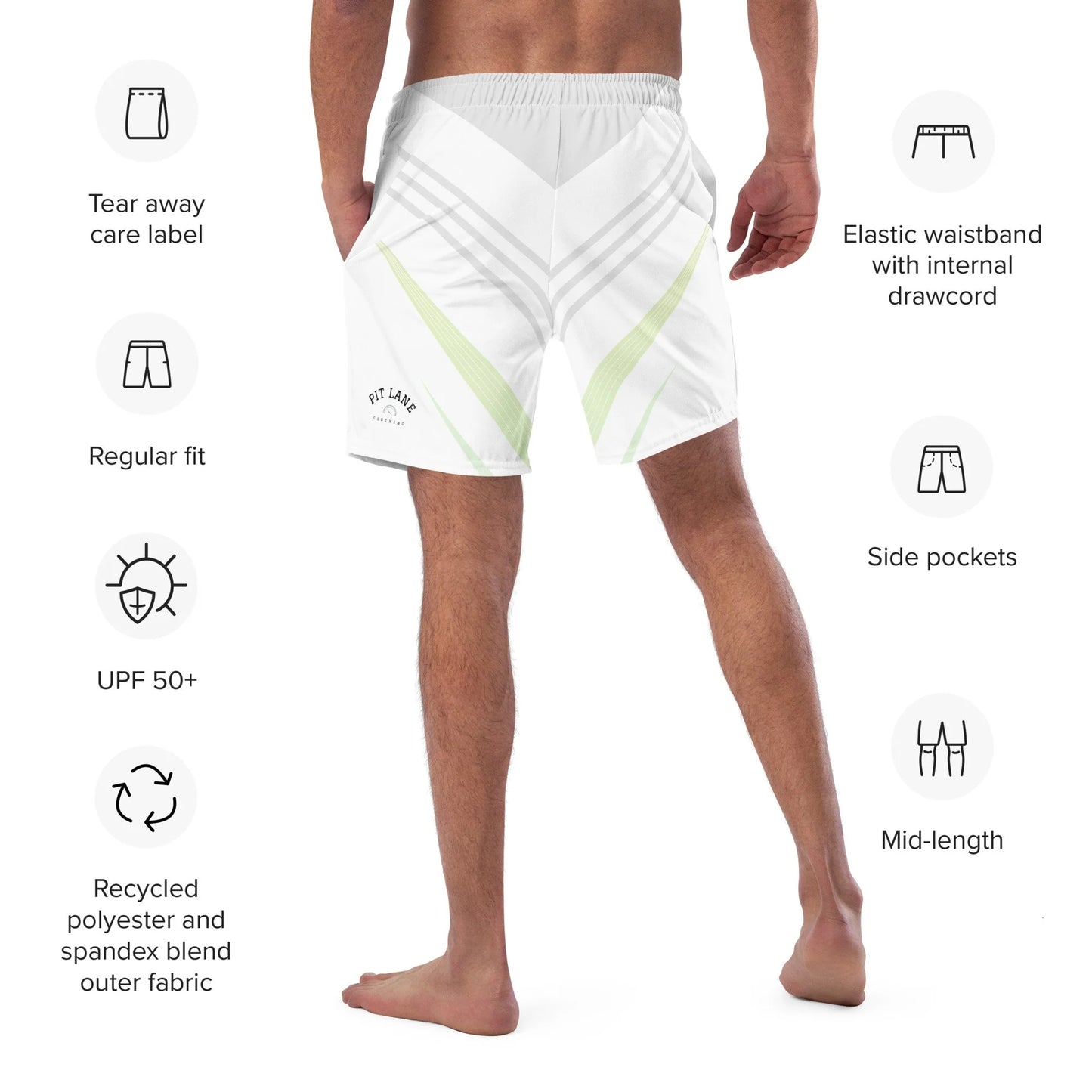 Pit Lane Clothing: European style swim trunks -speed