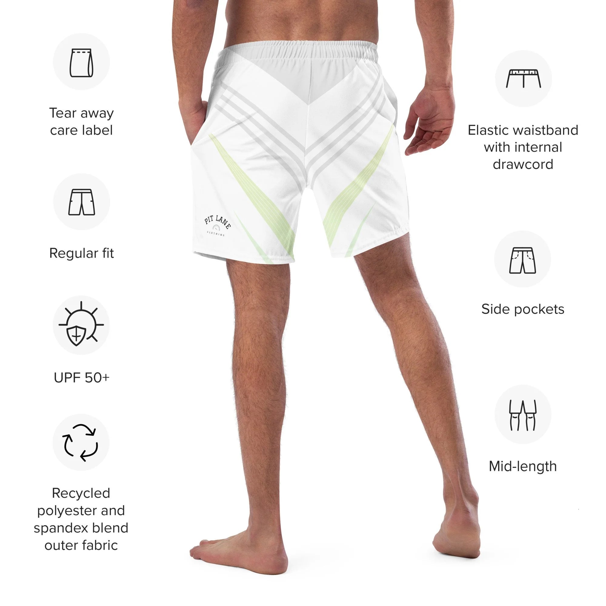 Pit Lane Clothing: European style swim trunks -speed
