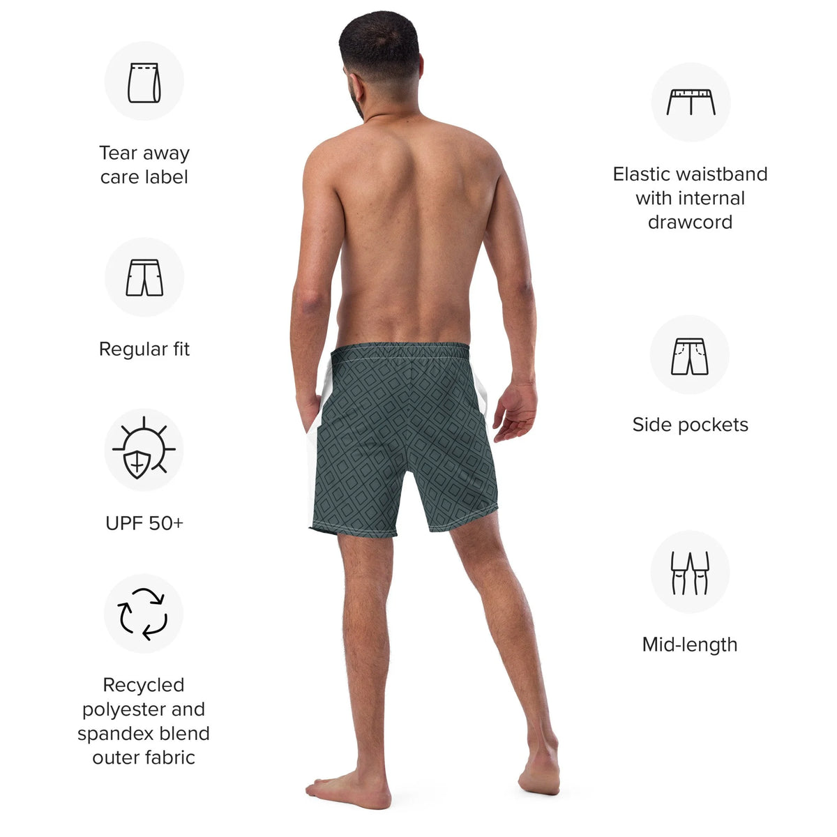 Pit Lane Clothing: European style swim trunks- Carbon fibre / ashphalt