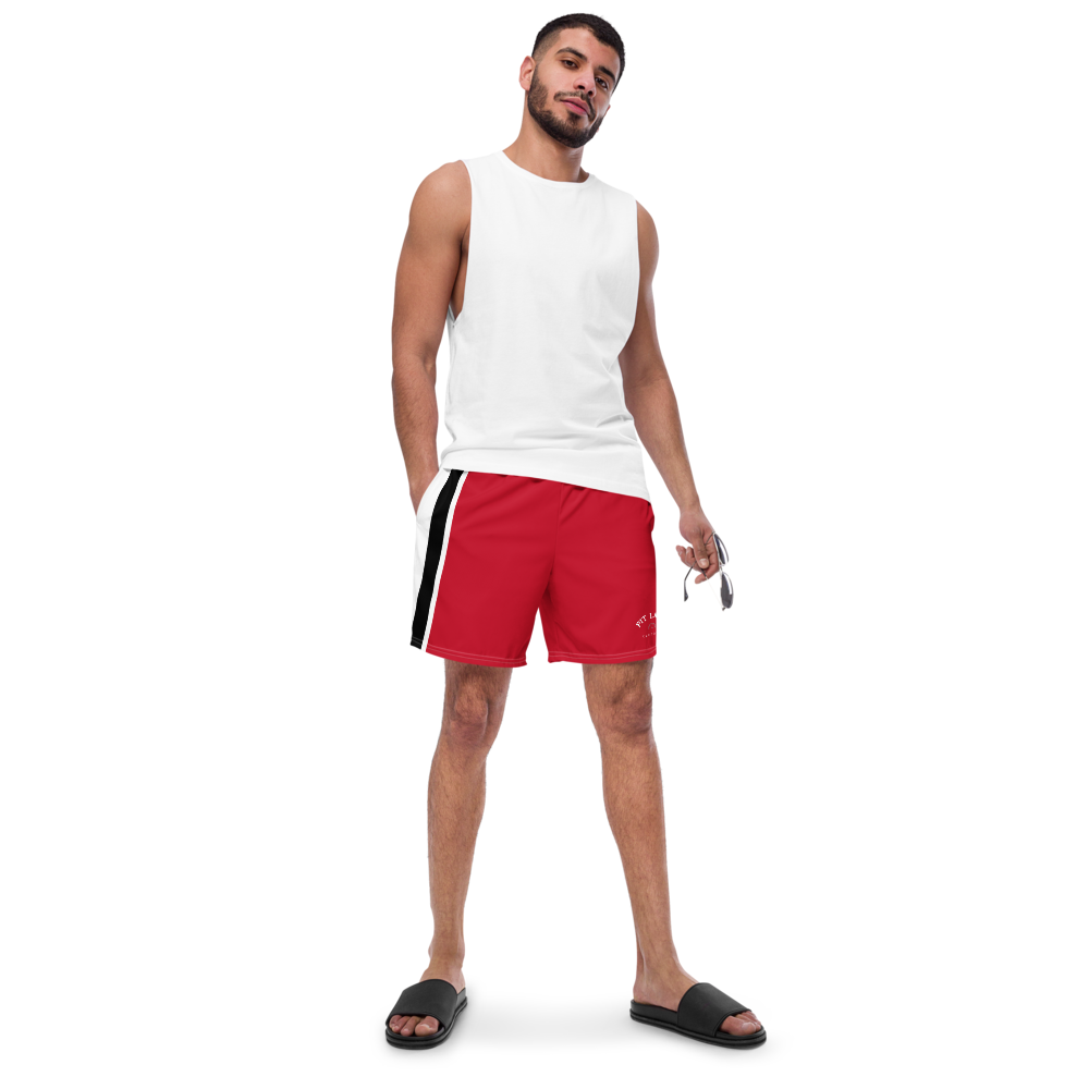 Pit Lane Clothing: European style swim trunks - Red flag