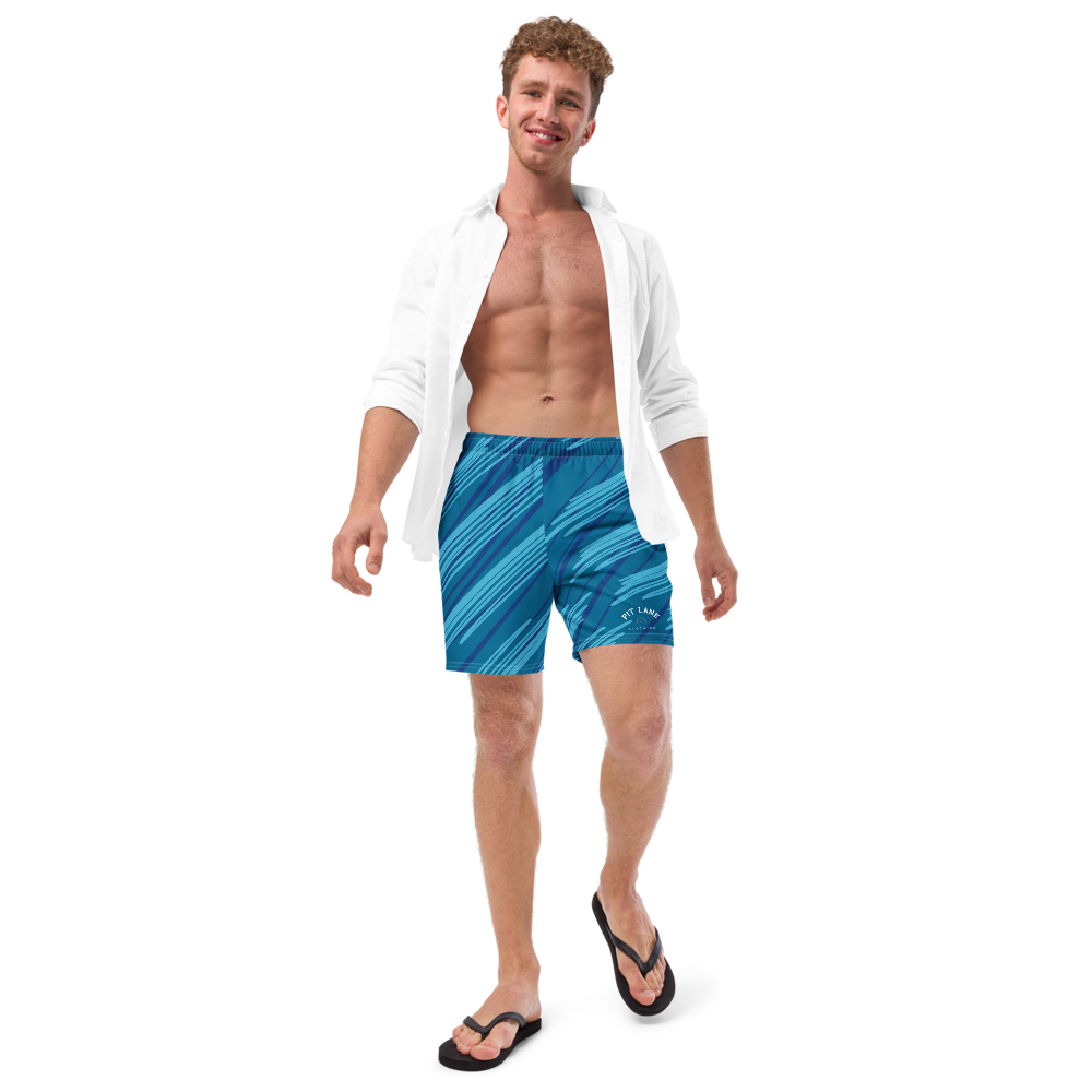 Pit Lane Clothing: European style swim trunks - Marshal Blue