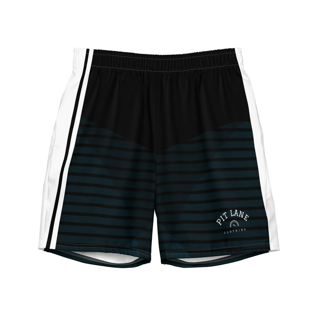 Pit Lane Clothing: European style swim trunks- Navy stripe