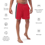 Pit Lane Clothing: European style swim trunks - Red flag