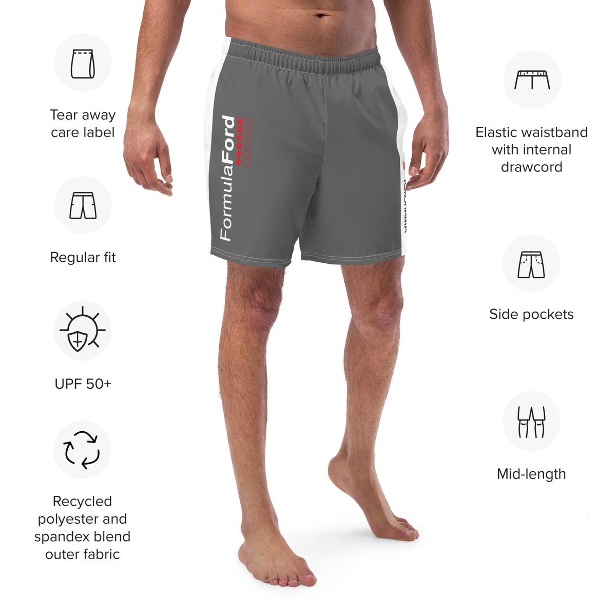 Formual Ford Official Swim Trunks - Titanium / Grey