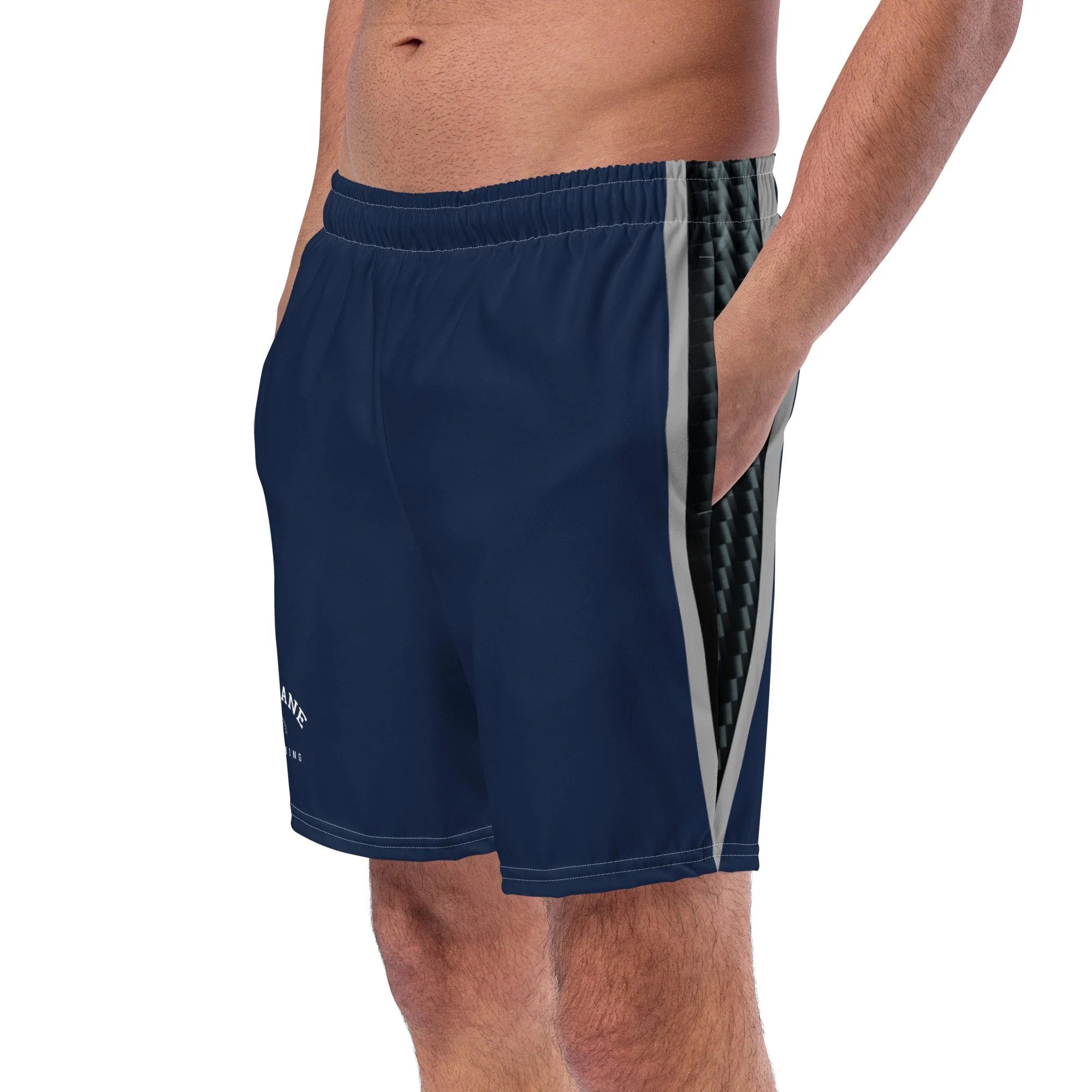 Pit Lane Clothing: European style swim trunks - Carbon fibre / Navy