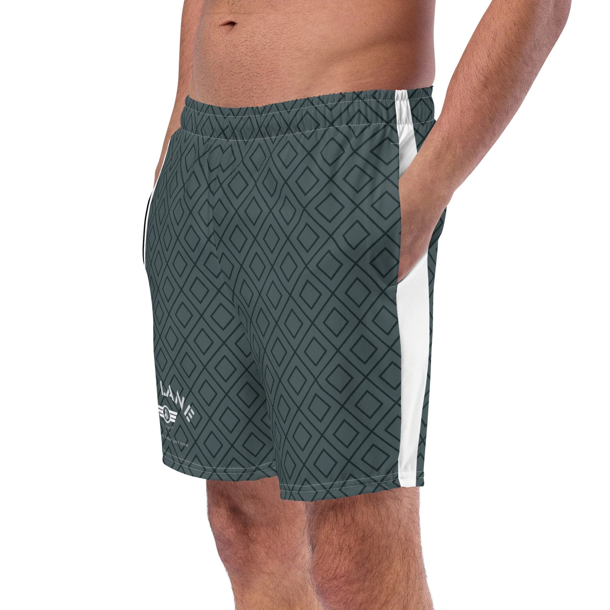Pit Lane Clothing: European style swim trunks- Carbon fibre / ashphalt