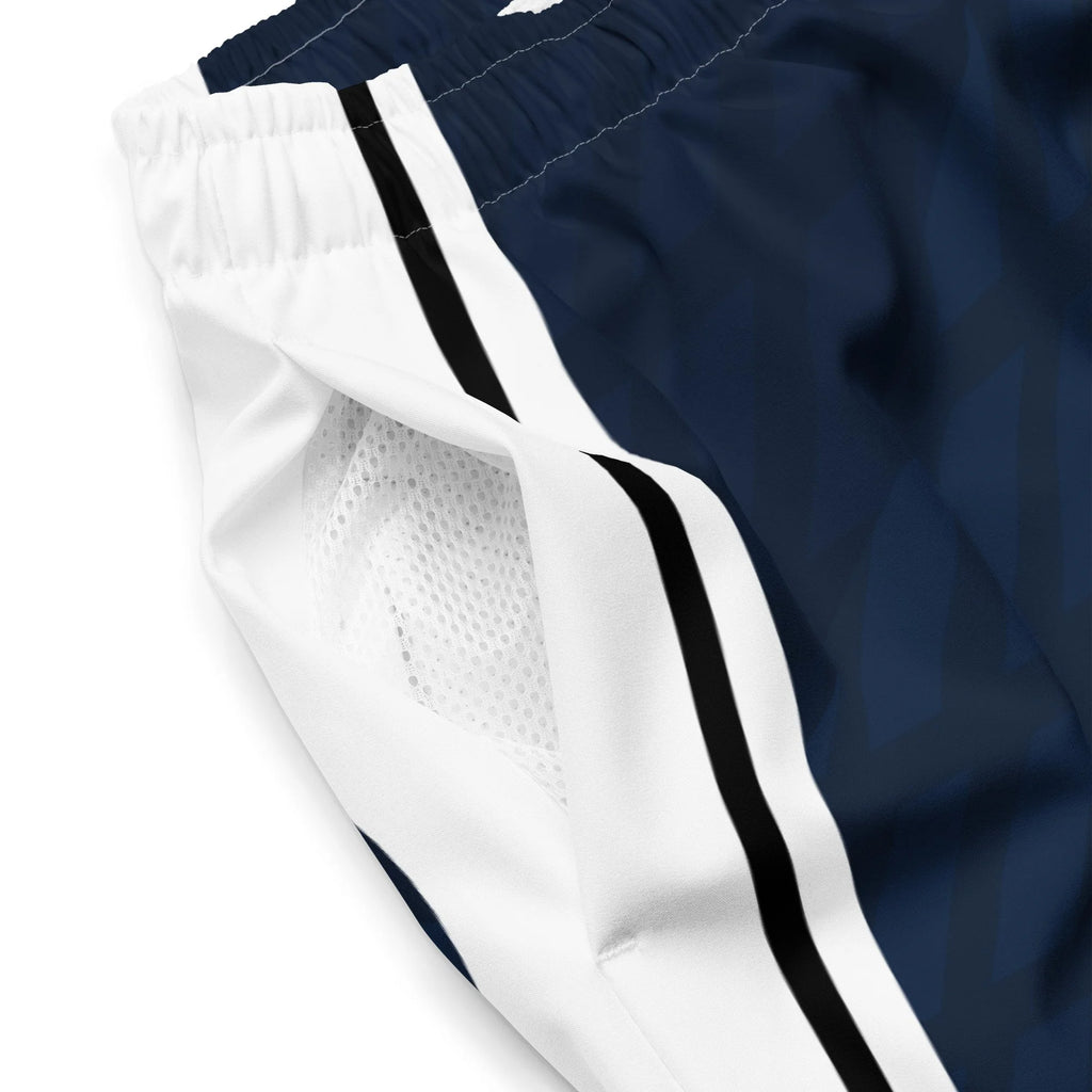 Pit Lane Clothing: European style swim trunks- Navy stripe