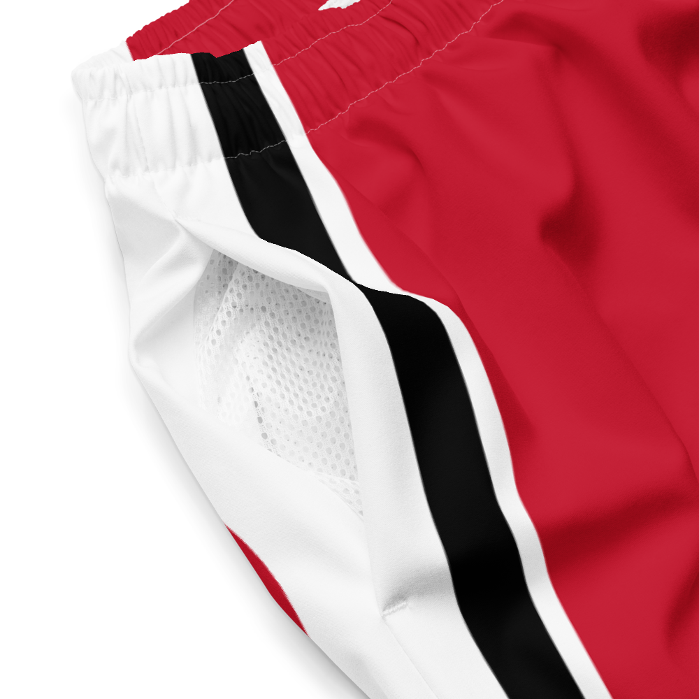 Pit Lane Clothing: European style swim trunks - Red flag