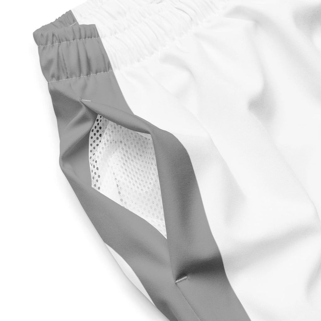 Pit Lane Clothing: European style swim trunks - white flag