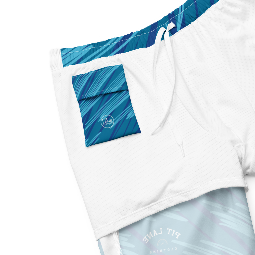 Pit Lane Clothing: European style swim trunks - Marshal Blue