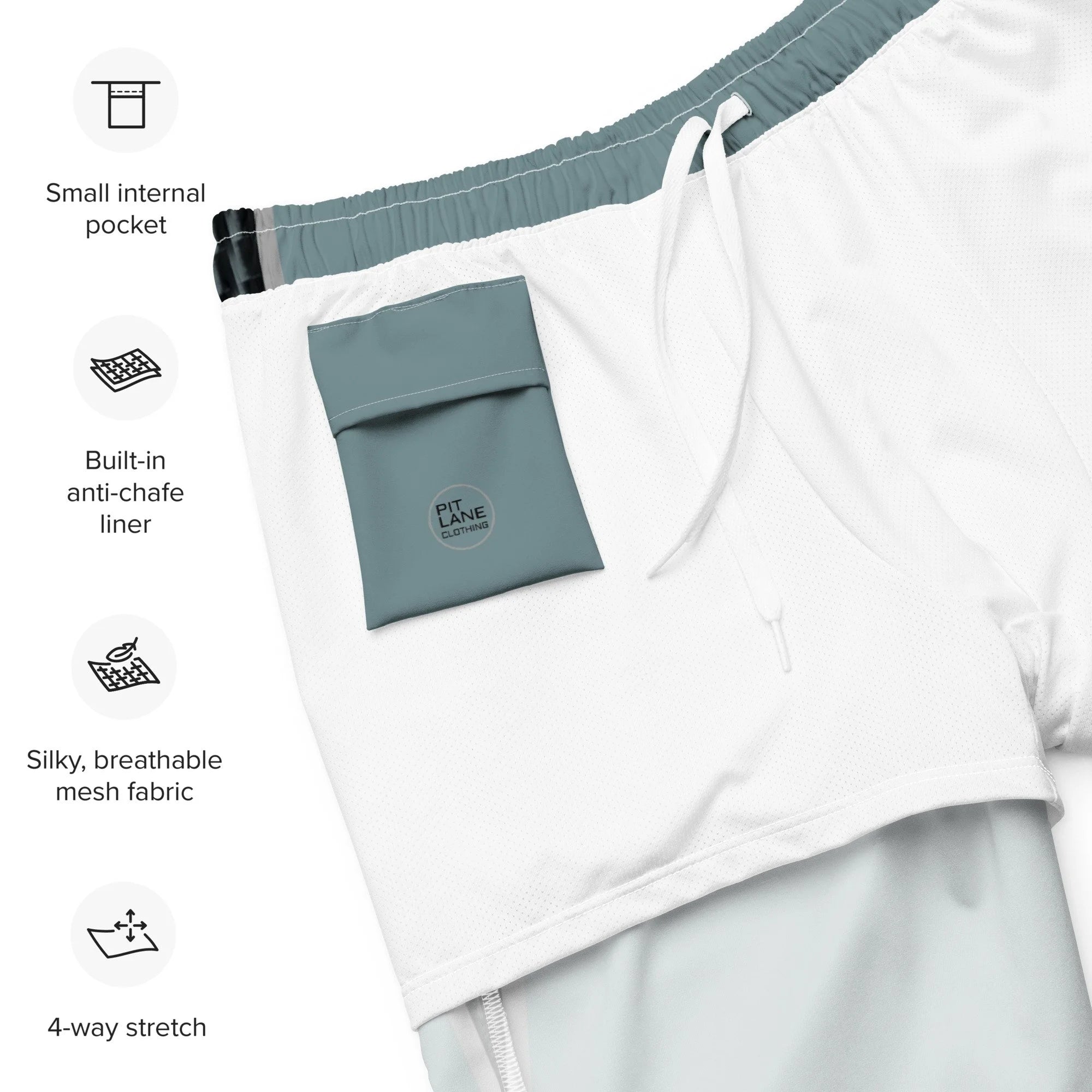 Pit Lane Clothing: European style swim trunks - Carbon fibre / Fuel