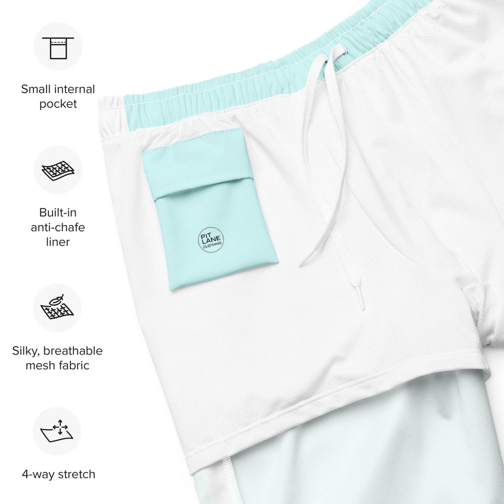 Pit Lane Clothing: European style swim trunks - Carbon fibre / Mint