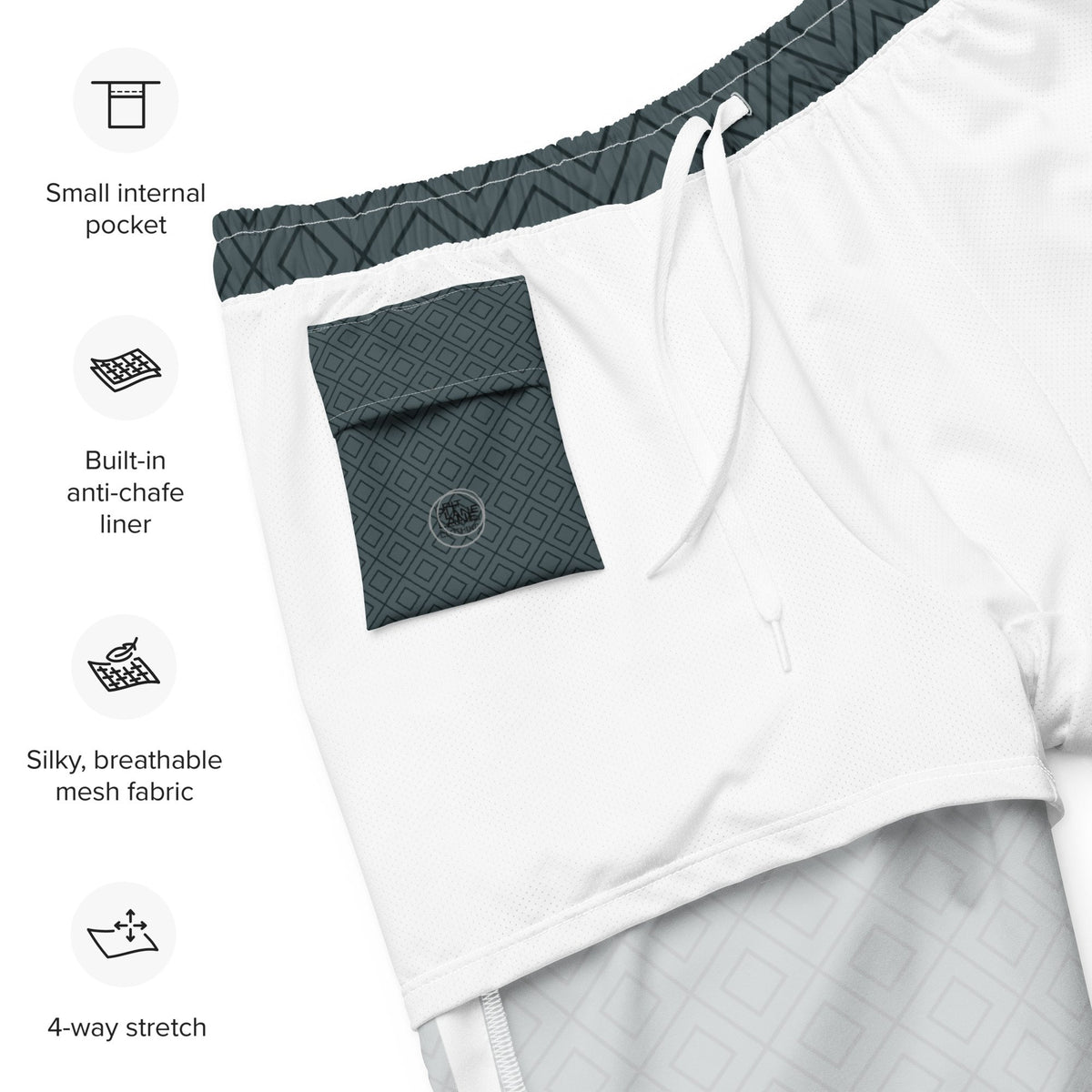 Pit Lane Clothing: European style swim trunks- Carbon fibre / ashphalt