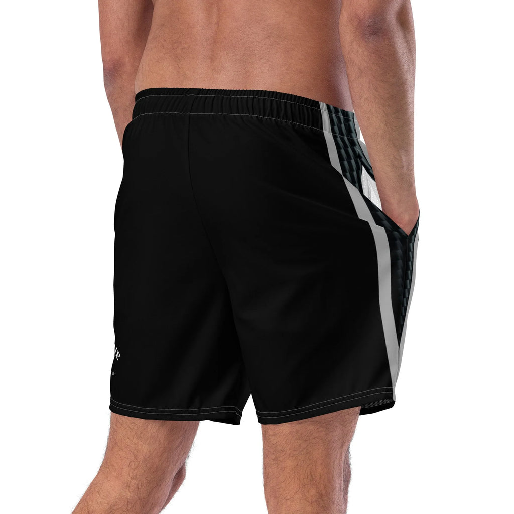 Pit Lane Clothing: European style swim trunks- Carbon fibre /black