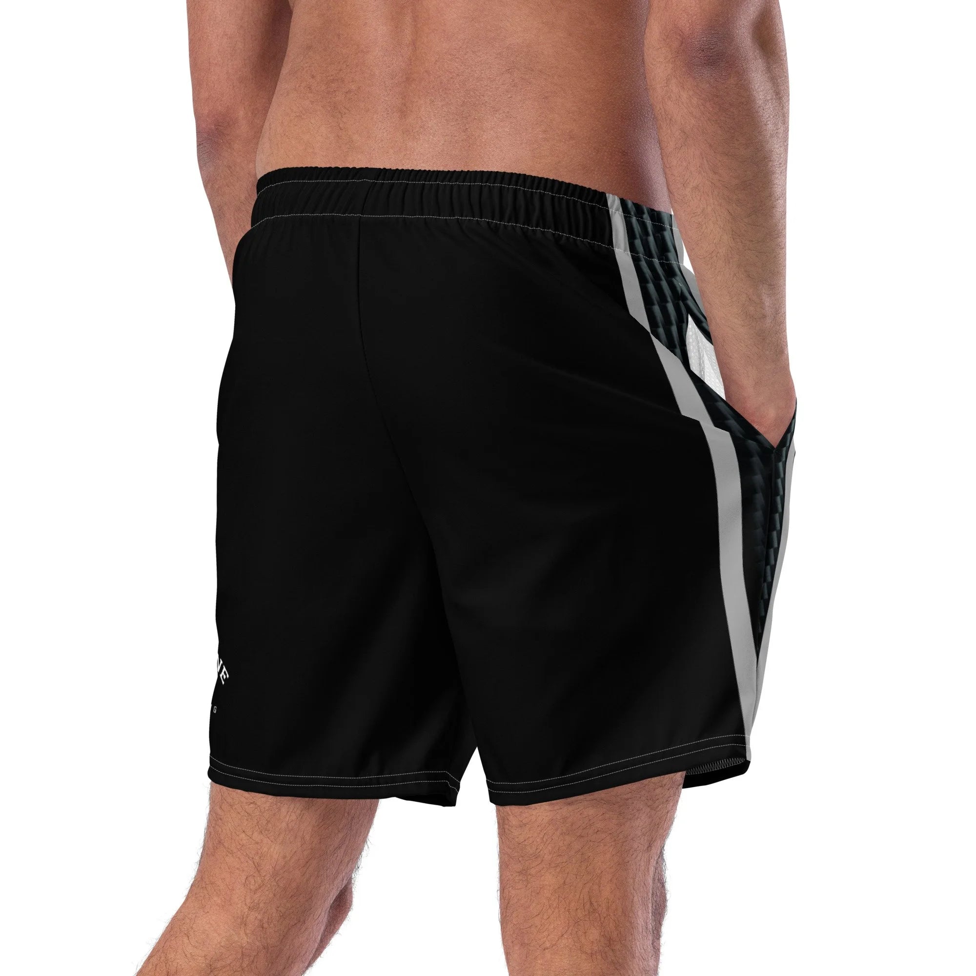 Pit Lane Clothing: European style swim trunks- Carbon fibre /black