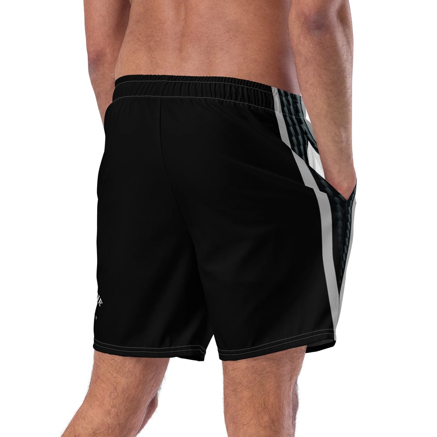 Pit Lane Clothing: European style swim trunks- Carbon fibre /black