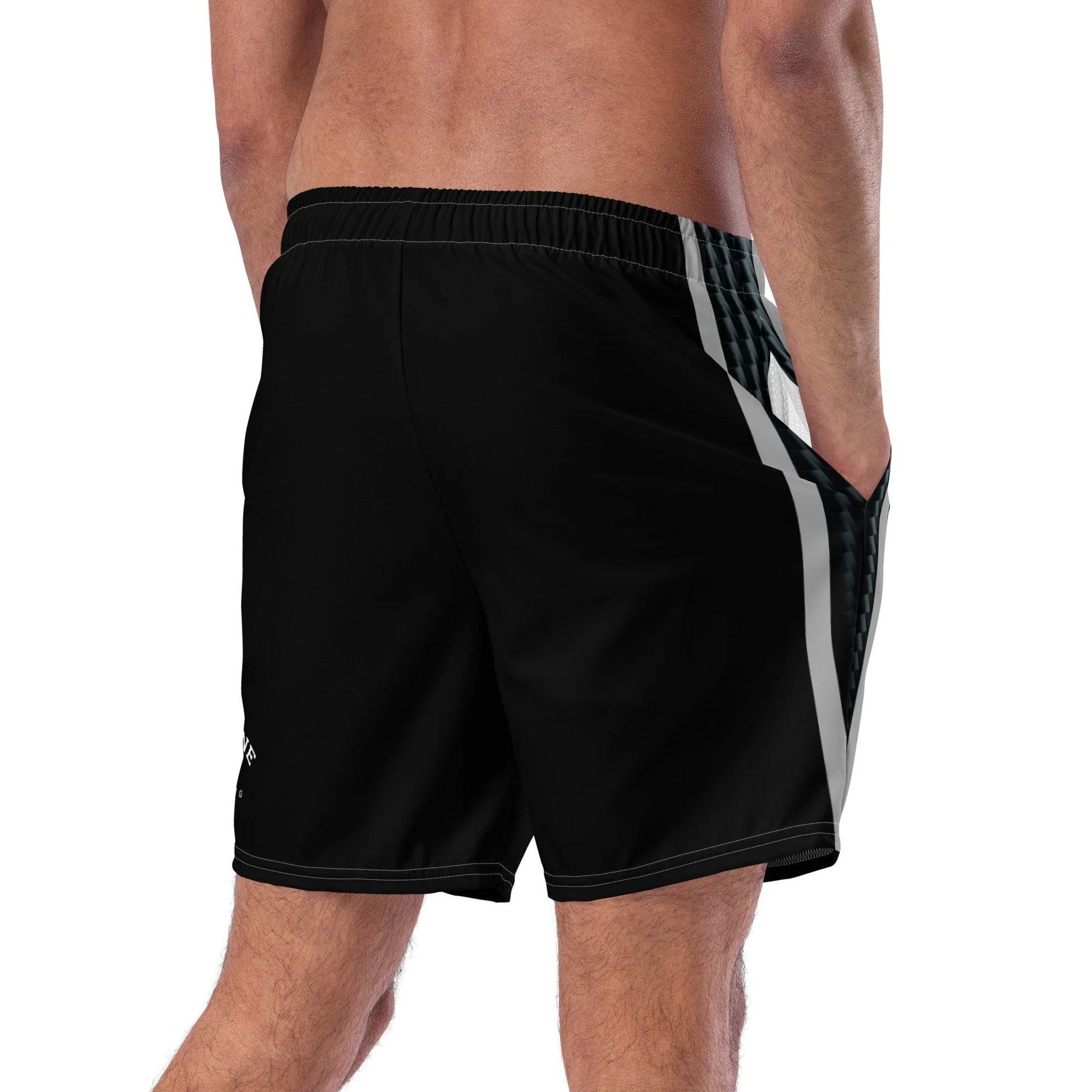 Pit Lane Clothing: European style swim trunks- Carbon fibre /black
