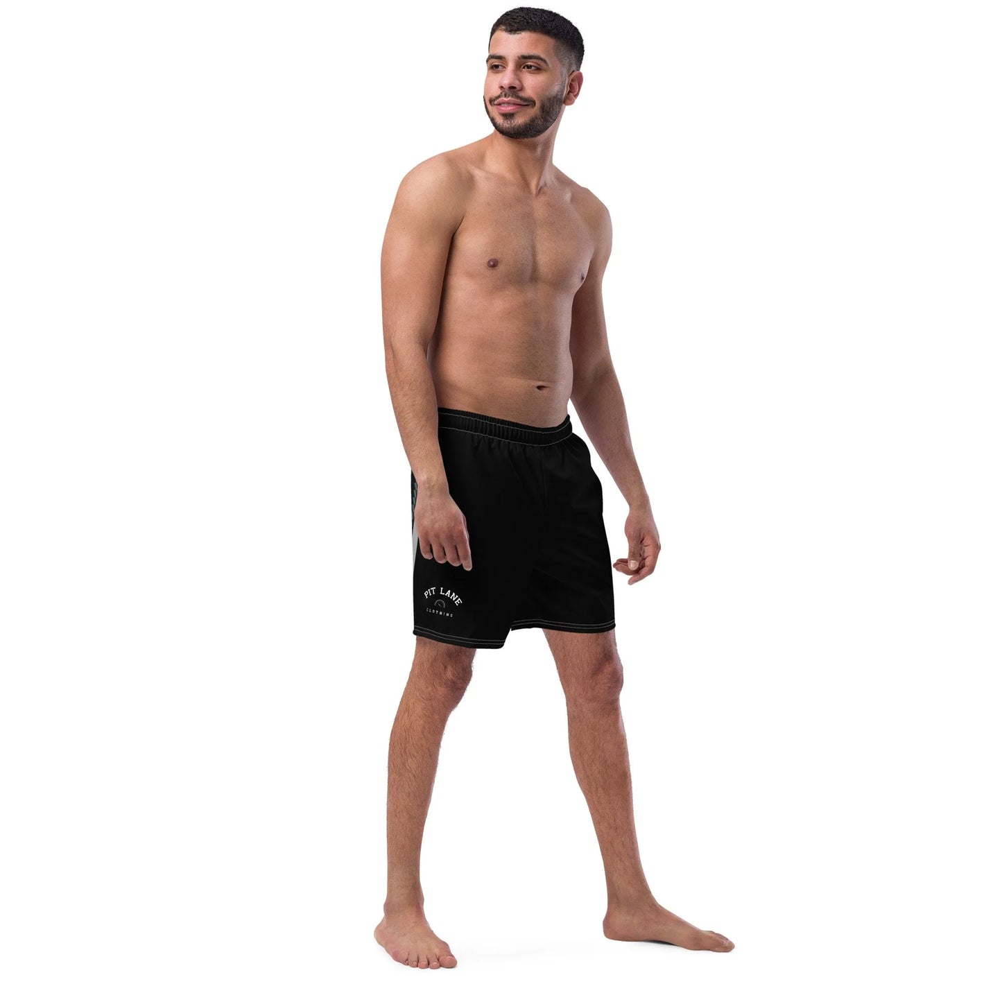 Pit Lane Clothing: European style swim trunks- Carbon fibre /black