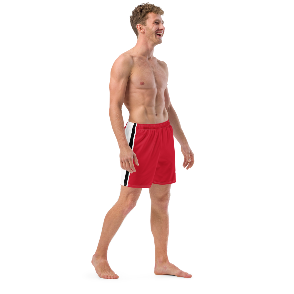 Pit Lane Clothing: European style swim trunks - Red flag