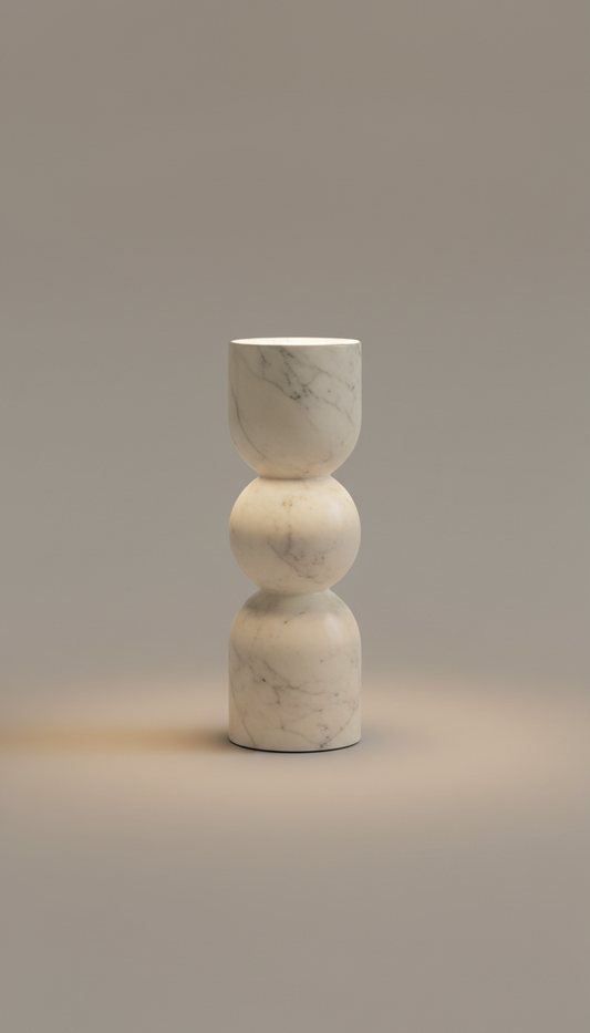 Sculptural Marble Table Lamp