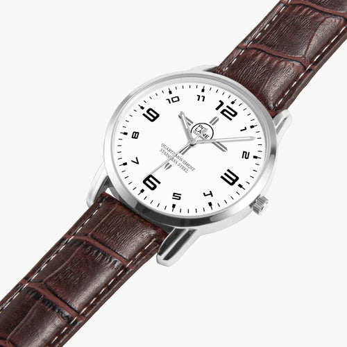 Pit Lane Clothing:  'Sprint' stainless steel watch - Brown Leather