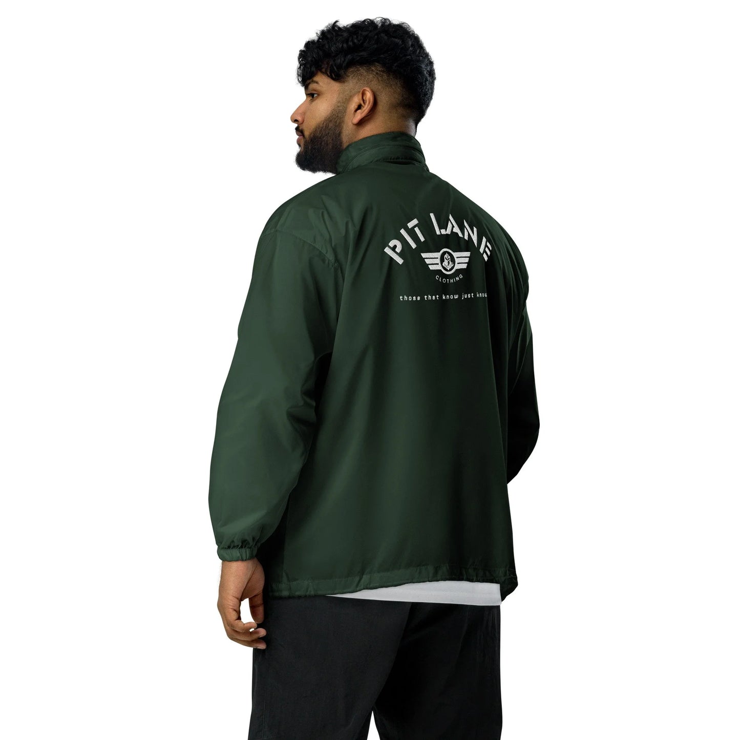 Pit Lane Clothing: Embroidered Waterproof Spray jacket - Green flag