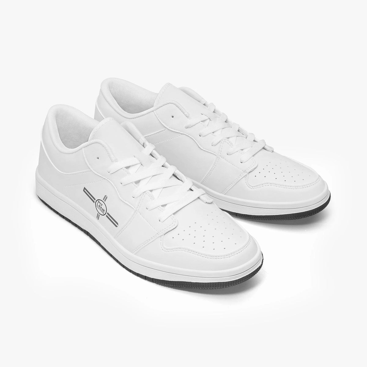Pit Lane Clothing: 'Chicane' Low Top leather sneakers - white