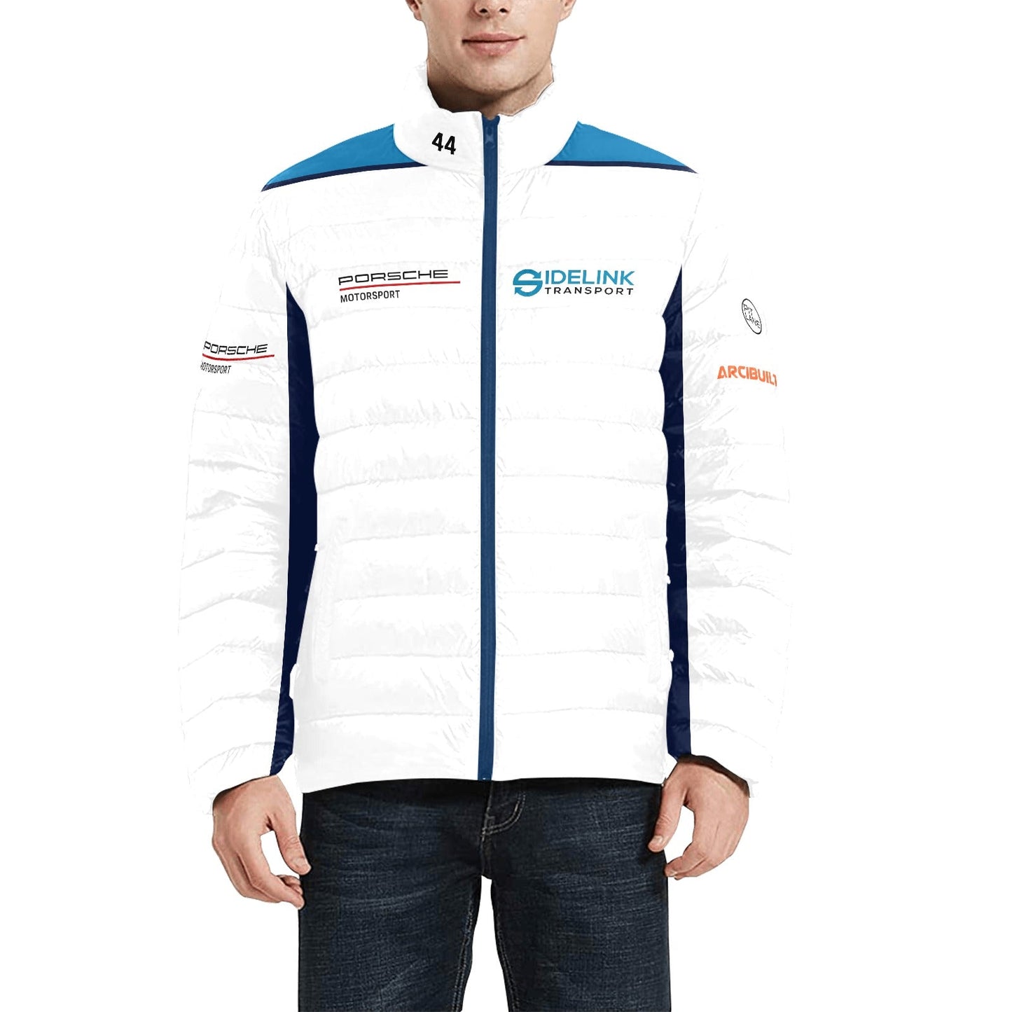 MARK VERDINO Puffer jacket - white/ Navy blue