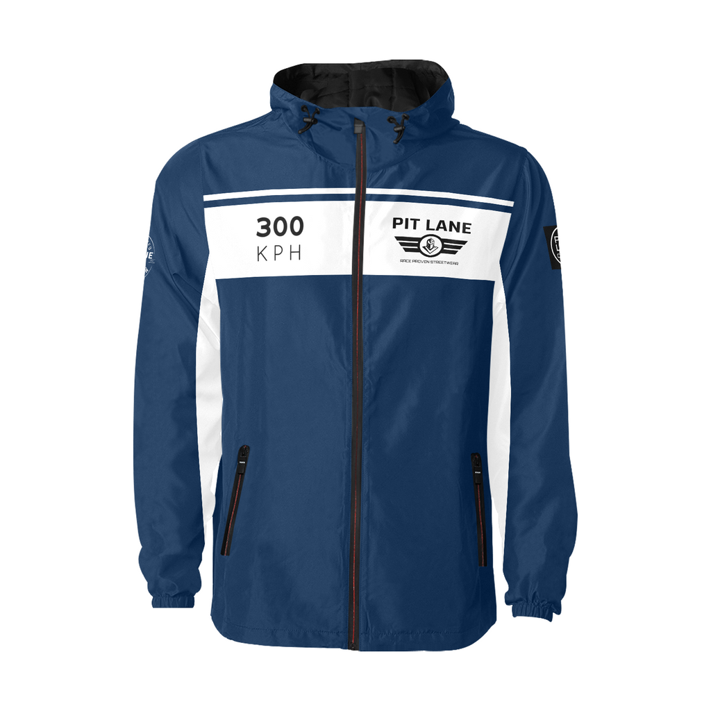 Racing Jacket – Hooded with Quilted Lining – Blue & White | PIT LANE CLOTHING