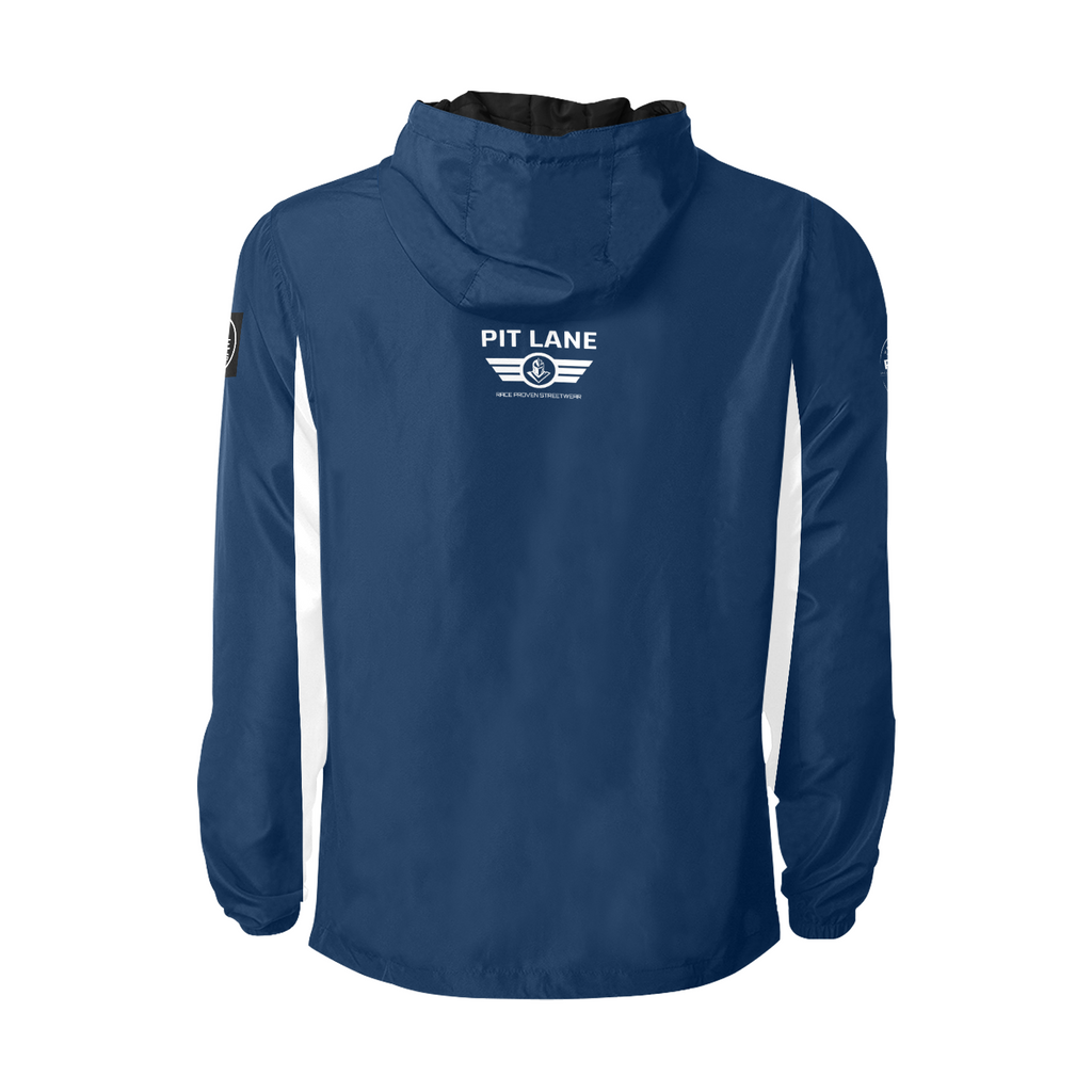 Racing Jacket – Hooded with Quilted Lining – Blue & White | PIT LANE CLOTHING