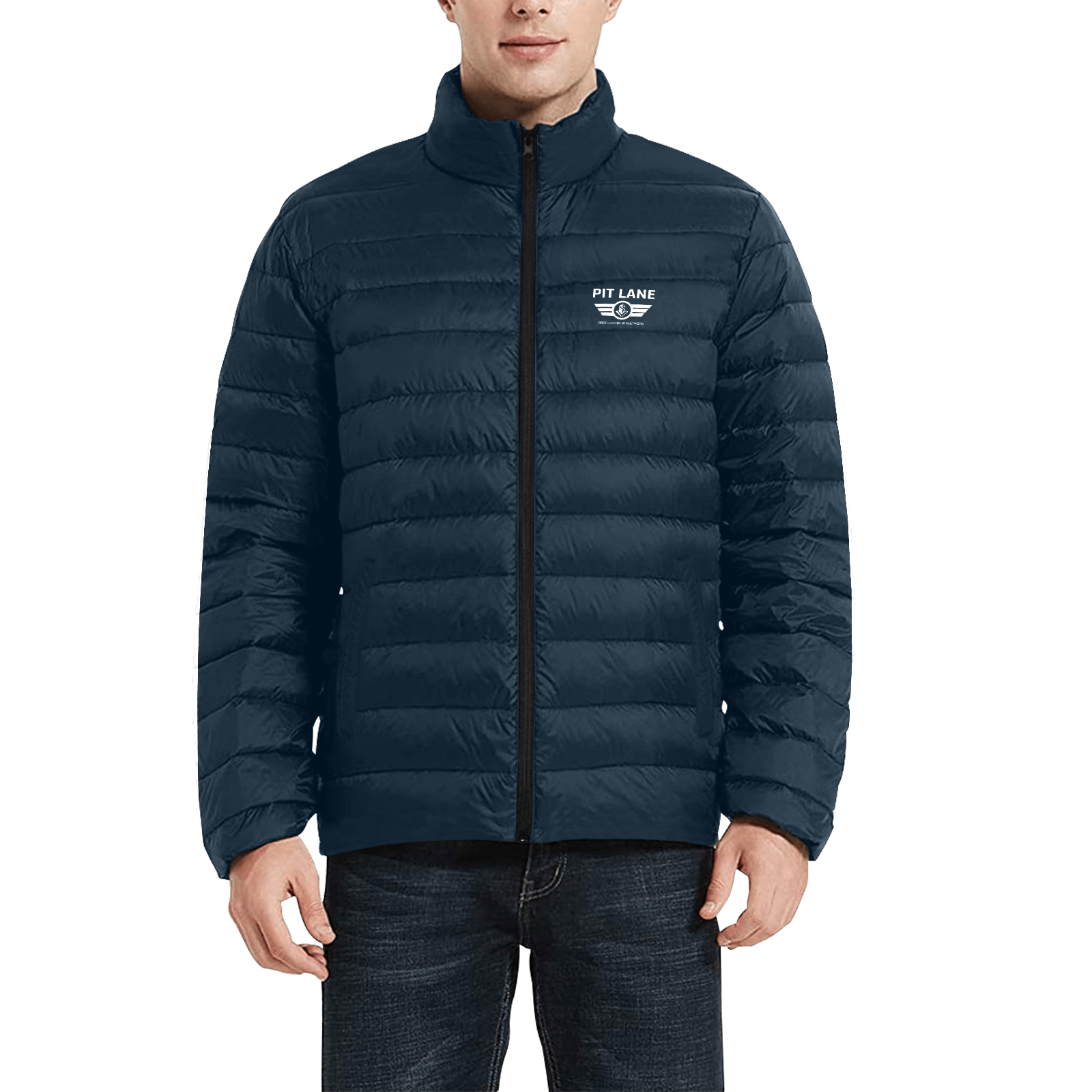 Pit Lane Clothing Quilted Puffer Race Jacket – Blue
