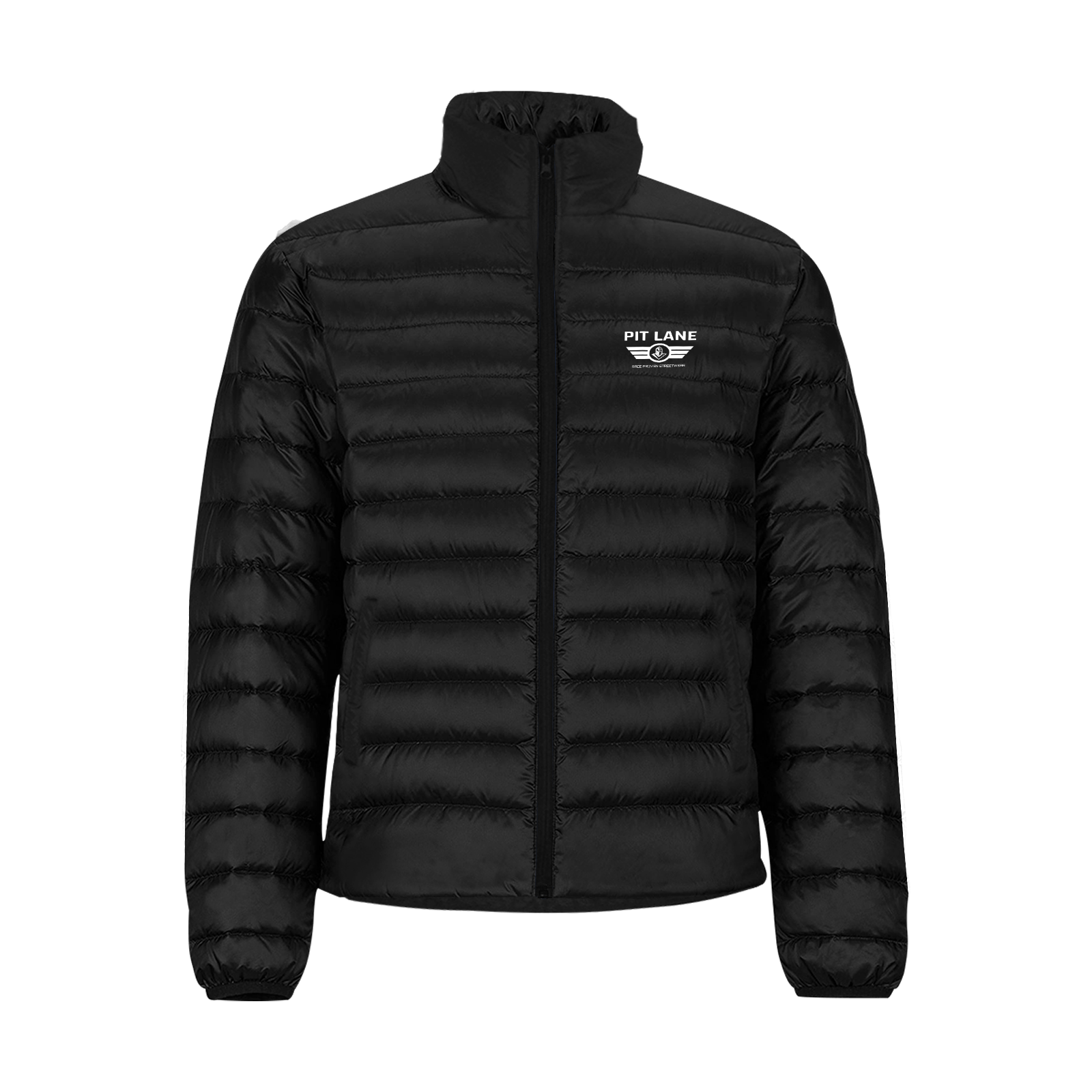 Pit Lane Clothing Quilted Puffer Race Jacket – Black