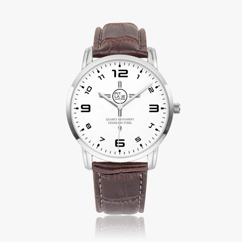 Pit Lane Clothing:  'Sprint' stainless steel watch - Brown Leather