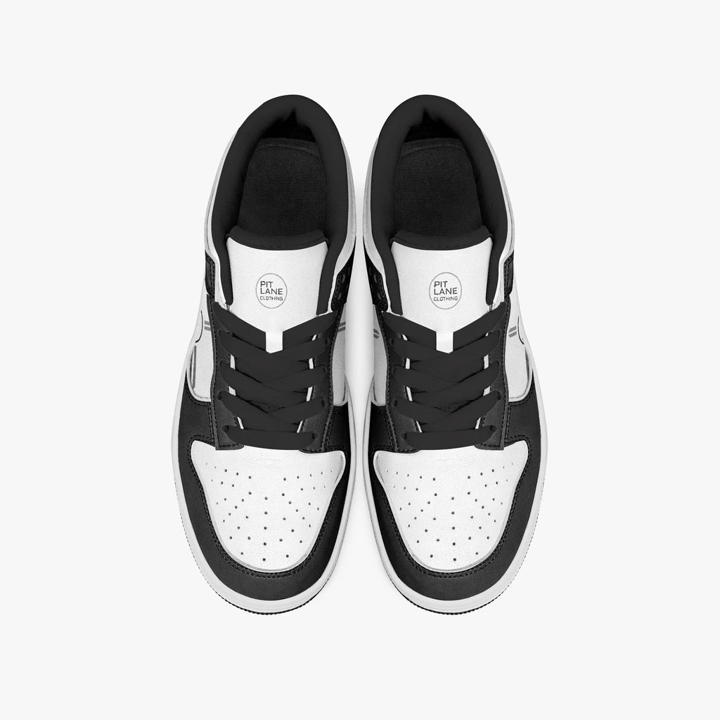 Pit Lane Clothing: Grid Low Top leather sneakers - white
