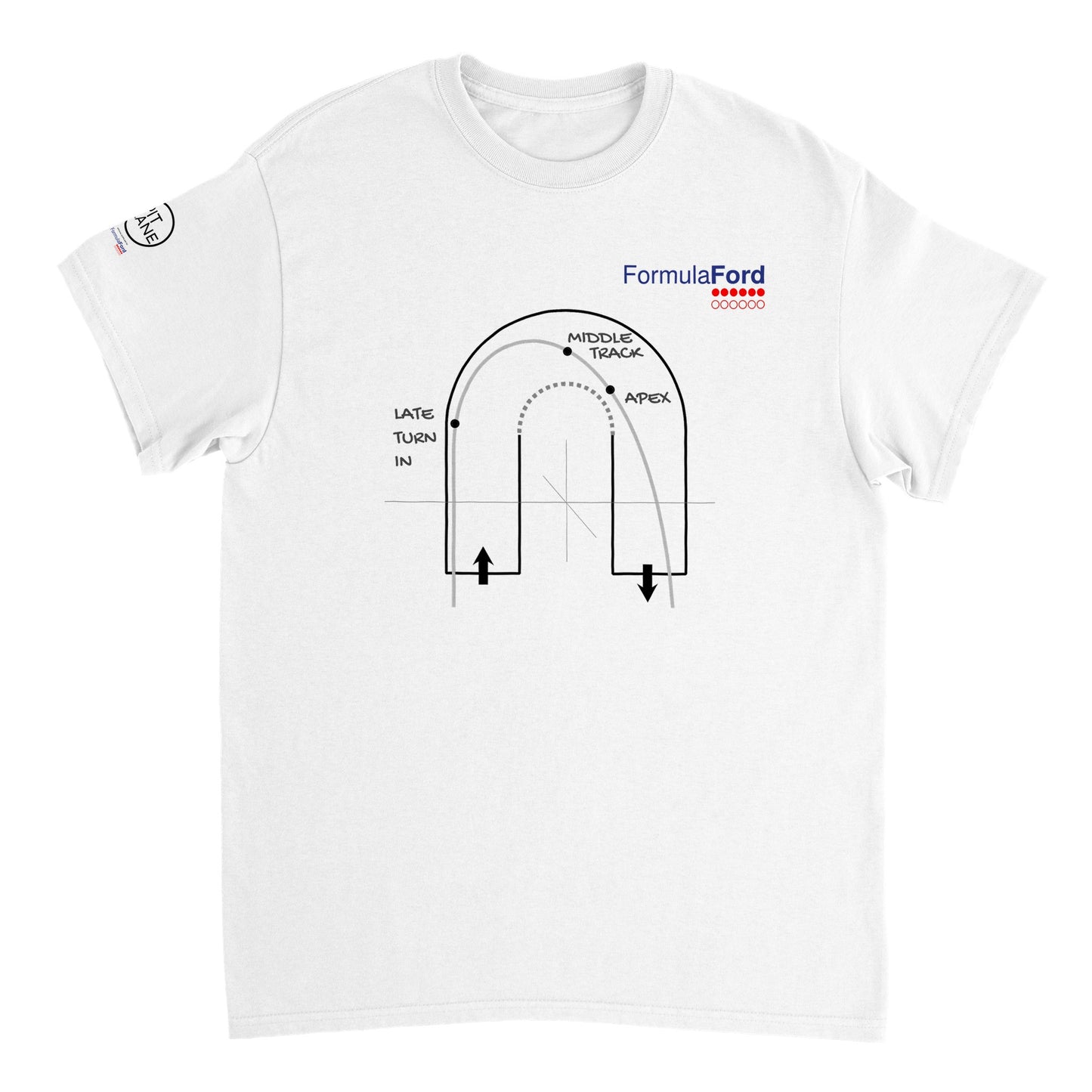 FORMULA FORD Official Heavyweight 100% Cotton Hairpin T-shirt - circuit white