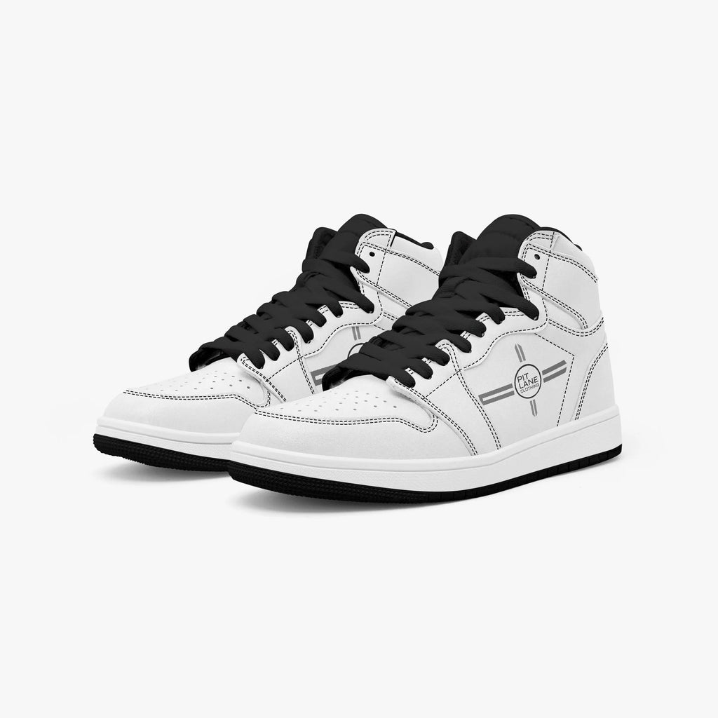 Pit Lane Clothing: Accellerate High Top leather sneakers - Black stitch