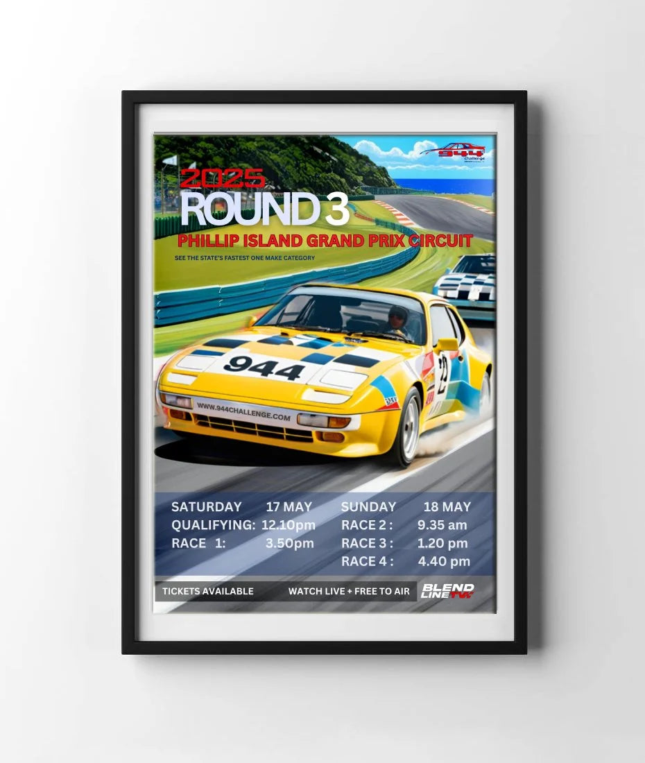 944 Challenge Series Official Event Poster - 2025 ROUND 3 - PHILLIP ISLAND