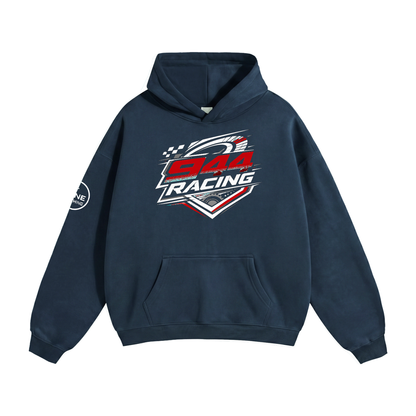 944 Racing Association - Official Fleece Hoodie - 944 red racing colour logo - Navy Blue