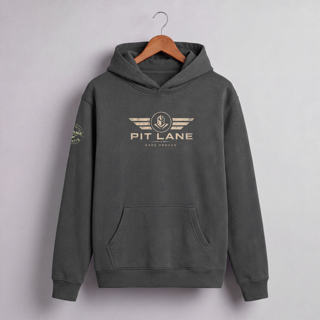 Pit Lane Clothing 350GSM Fleeced Race Proven Hoodie - Grey