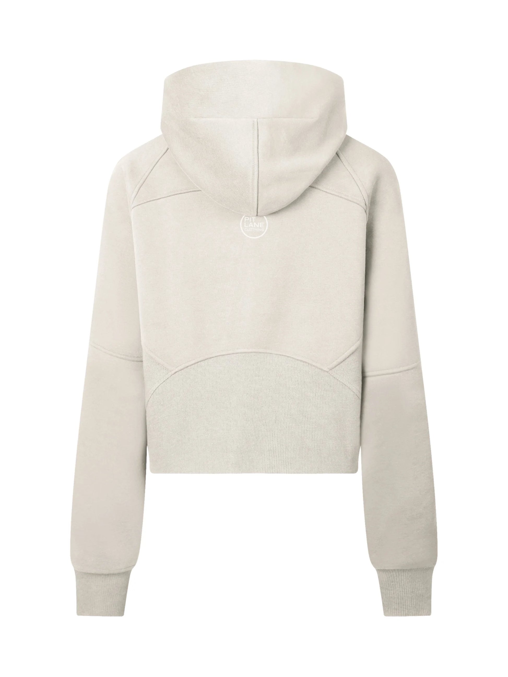 Pit Lane Clothing: Womens Track Cropped Half-Zip Hoodie - Sand