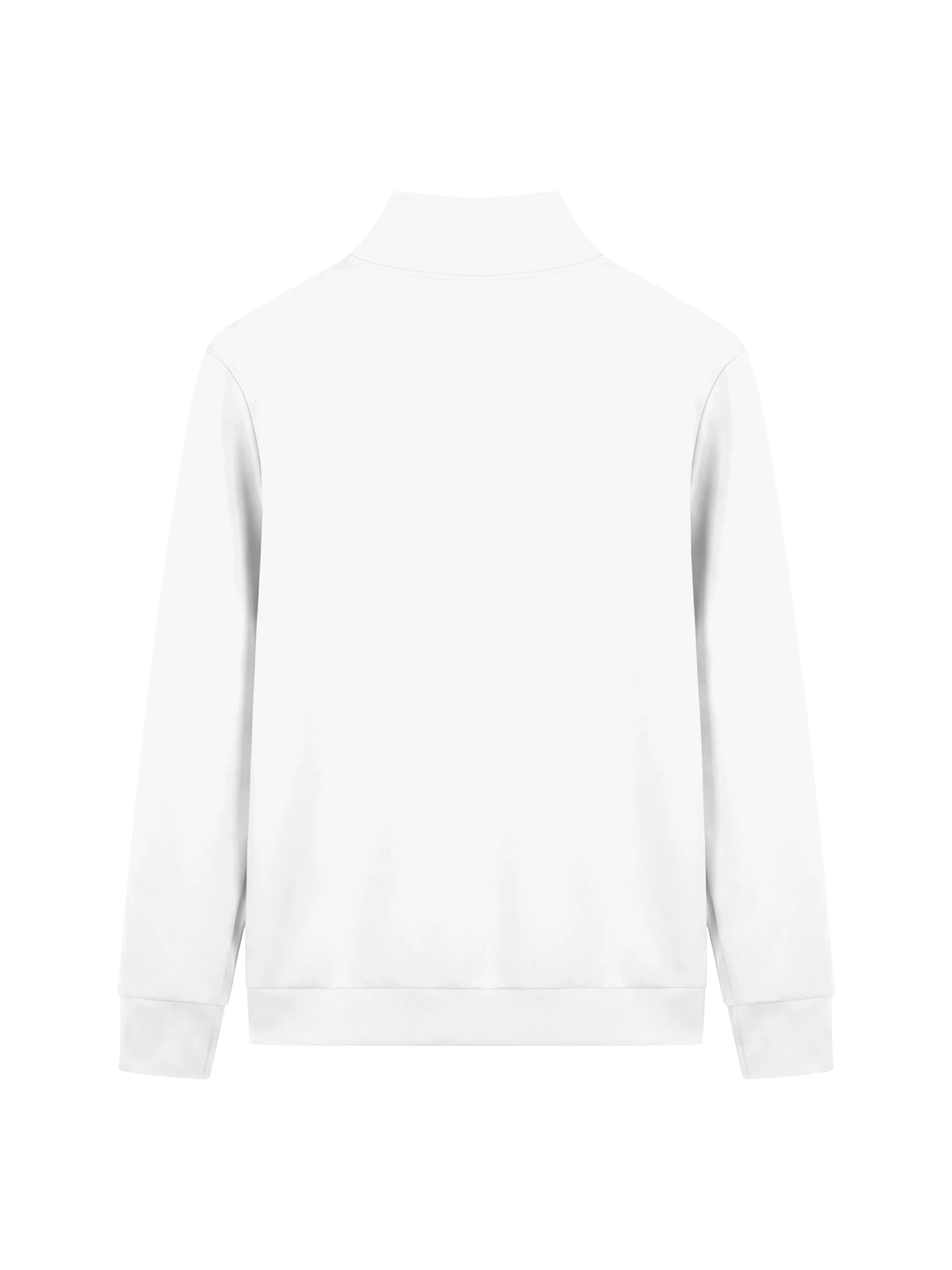 Pit Lane Clothing: Quarter Zip Sweatshirt - White