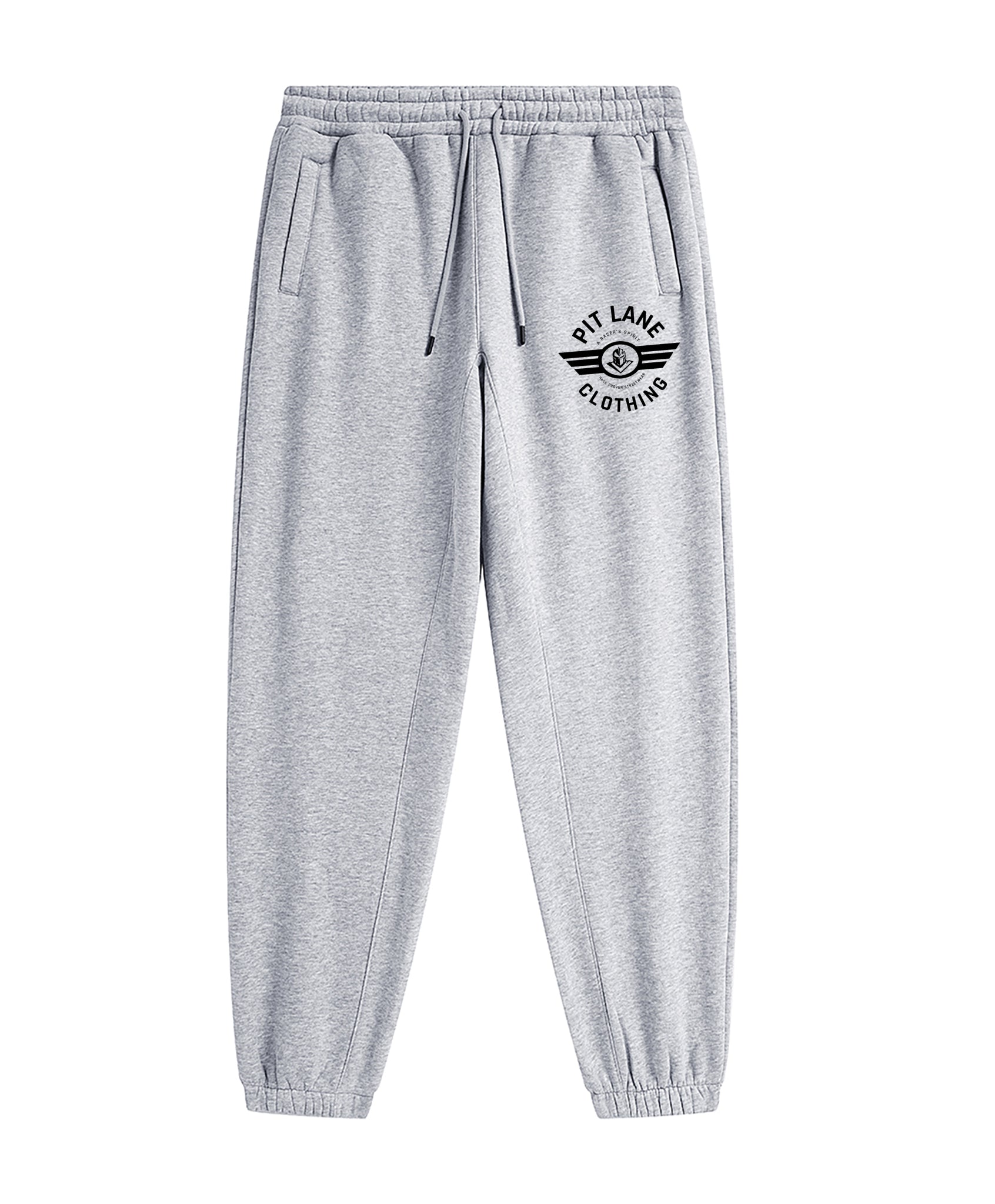 PIT LANE CLOTHING 345 GSM Fleece Track Pants - Light Grey