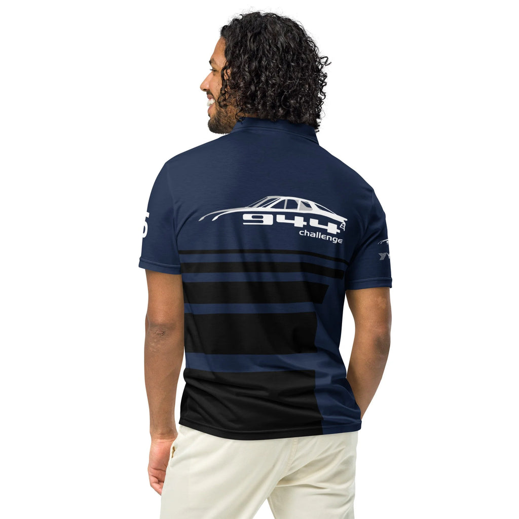 944 Challenge Series Official slim fit polo - Navy/black stripe