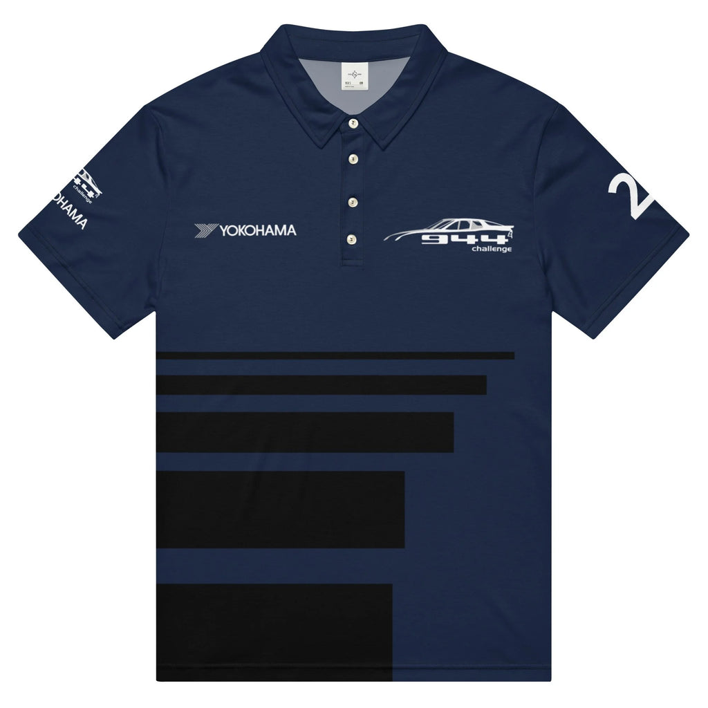 944 Challenge Series Official slim fit polo - Navy/black stripe