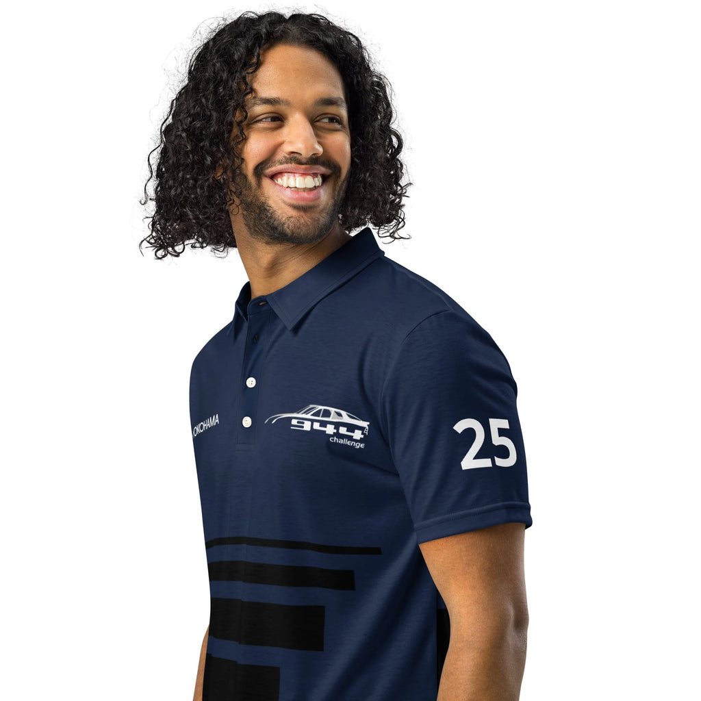 944 Challenge Series Official slim fit polo - Navy/black stripe